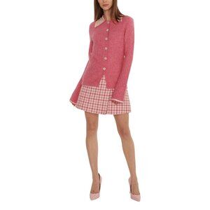 Ahiri Flared Cardigan Button Embellished Merino Wool Blend Long Sleeve Sz L